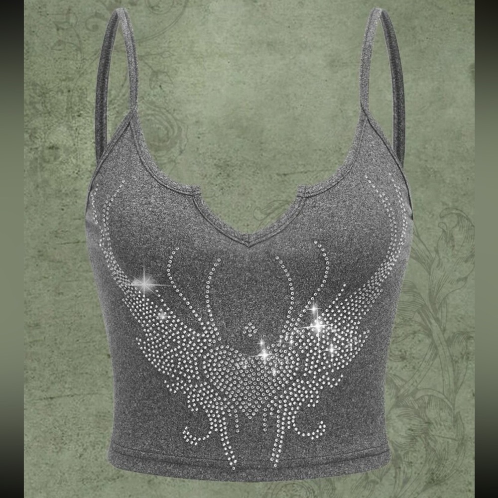 Rhinestone Crop Top